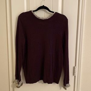 Size large, dark purple long sleeve shirt from Loft. NWT